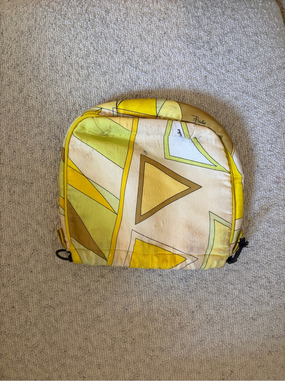 Emilio Pucci Yellow Graphic Drawstring Mini Pouch - Picture 2 of 4
